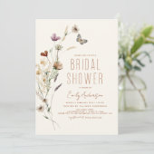 Invitation Fête des mariées Fleur sauvage en terre cuite Boho (Debout devant)