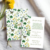 Invitation Fête des mariées Fleur sauvage et Shamrock de prin