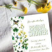 Invitation Fête des mariées Fleur sauvage et Shamrock de prin