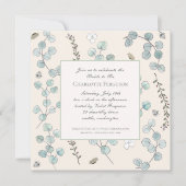 Invitation Fête des mariées Fleur sauvage Eucalyptus (Devant)