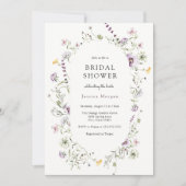 Invitation Fête des mariées Fleur sauvage jaune Lavande délic (Devant)