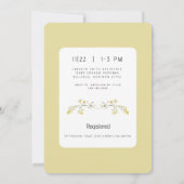 Invitation Fête des mariées Fleur sauvage jaune printemps (Dos)