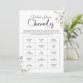 Invitation Fête des mariées fleur sauvage jeu de charades (Debout devant)