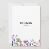 Invitation Fête des mariées fleur sauvage lavande rose violet (Dos)