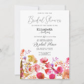 Invitation Fête des mariées fleur sauvage lavande rose violet (Devant)