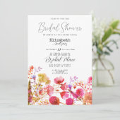 Invitation Fête des mariées fleur sauvage lavande rose violet (Debout devant)
