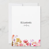 Invitation Fête des mariées fleur sauvage lavande rose violet (Dos)