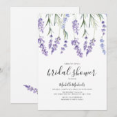 Invitation Fête des mariées Fleur sauvage Lavender (Devant / Derrière)