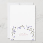 Invitation Fête des mariées Fleur sauvage Lavender simple (Dos)