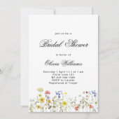 Invitation Fête des mariées Fleur sauvage minimaliste (Devant)