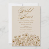 Invitation Fête des mariées Fleur sauvage neutre (Devant)
