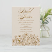 Invitation Fête des mariées Fleur sauvage neutre (Debout devant)