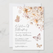 Invitation Fête des mariées Fleur sauvage papillon (Devant)