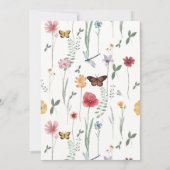 Invitation Fête des mariées Fleur sauvage papillon et florais (Dos)