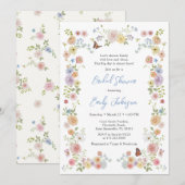 Invitation Fête des mariées Fleur sauvage Pastel (Devant / Derrière)