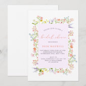 Invitation Fête des mariées Fleur sauvage Pastel Rustic (Devant / Derrière)