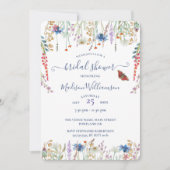 Invitation Fête des mariées fleur sauvage Pré et Papillon (Devant)