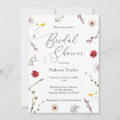 Invitation Fête des mariées Fleur sauvage romantique (Devant)