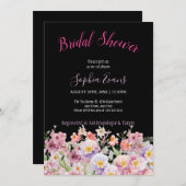 Invitation Fête des mariées Fleur sauvage rose et violet rust (Devant / Derrière)