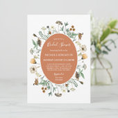 Invitation Fête des mariées Fleur sauvage Rustique d'automne (Debout devant)