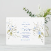 Invitation Fête des mariées Fleur sauvage Rustique Dusty (Debout devant)