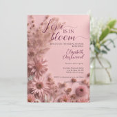 Invitation Fête des mariées Fleur sauvage séchée de Boho rose (Debout devant)