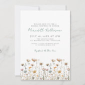 Invitation Fête des mariées Fleur sauvage simple botanique (Devant)