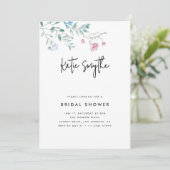 Invitation Fête des mariées Fleur sauvage simple et élégante (Debout devant)