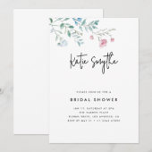Invitation Fête des mariées Fleur sauvage simple et élégante (Devant / Derrière)