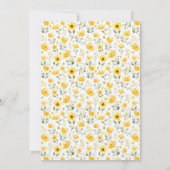 Invitation Fête des mariées Fleur sauvage simple Jaune (Dos)