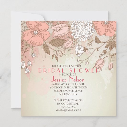 Invitation Fête des mariées Fleur sauvage Spring Bloom (Devant)