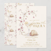 Invitation Fête des mariées Fleur sauvage Tacos & Tequila (Devant / Derrière)