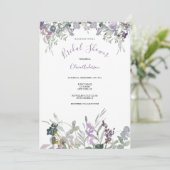 Invitation Fête des mariées Fleur sauvage violet (Debout devant)