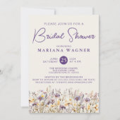 Invitation Fête des mariées Fleur sauvage violet beige (Devant)