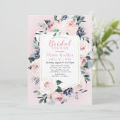 Invitation Fête des mariées fleurie botanique florale (Debout devant)