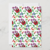 Invitation Fête des mariées fleurie d'art populaire hongrois (Dos)