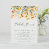 Invitation Fête des mariées fleurie d'été colorée (Debout devant)