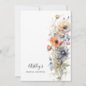Invitation Fête des mariées fleurie Fleur sauvage colorée (Dos)