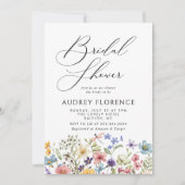 Invitation Fête des mariées fleurie Fleur sauvage colorée mod (Devant)