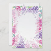Invitation Fête des mariées fleurie-florale Lilac printemps (Dos)