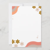 Invitation Fête des mariées fleurie Les années 70 rétro (Dos)