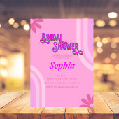 Invitation Fête des mariées fleurie Les années 70 rétro