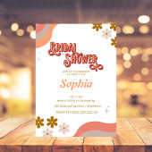 Invitation Fête des mariées fleurie Les années 70 rétro