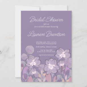 Invitation Fête des mariées fleurie mauve mauve pastel