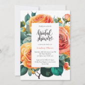 Invitation Fête des mariées fleurie Rose personnalisée (Devant)