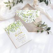 Invitation Fête des mariées fleurie verdoyante