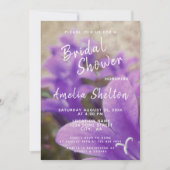 Invitation Fête des mariées fleurie violette Bellflowers (Devant)