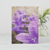 Invitation Fête des mariées fleurie violette Bellflowers (Debout devant)