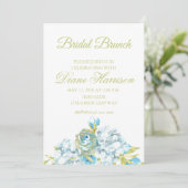 Invitation Fête des mariées Fleurs bleues (Debout devant)