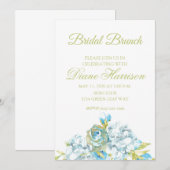 Invitation Fête des mariées Fleurs bleues (Devant / Derrière)